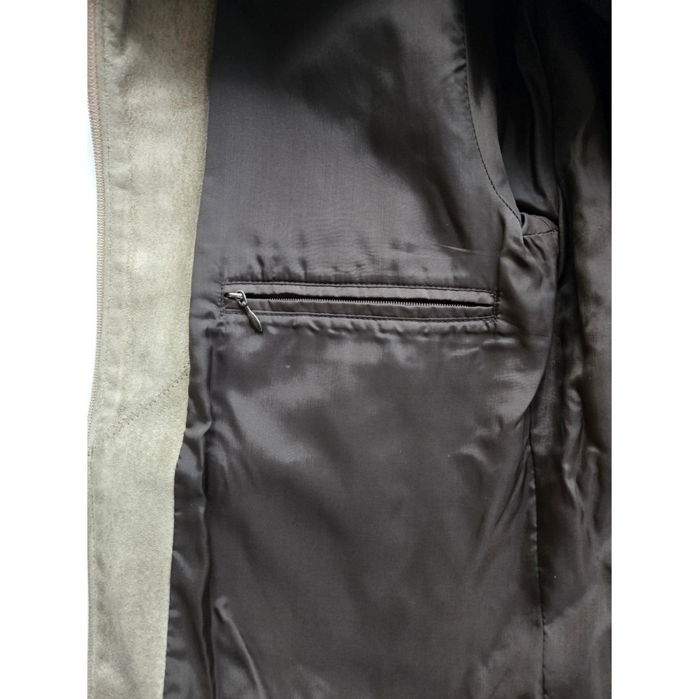Vintage Beige Suede Bomber Jacket Knit Wool Waist Fall Winter Lakeland Leather - Picture 6 of 12